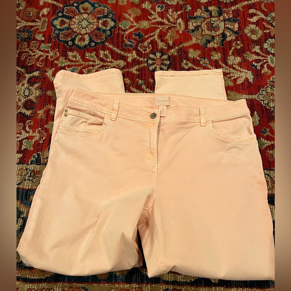 Chico's 2 Ankle Peach Jeans Women's Cotton Rayon Spandex please see Chico chart